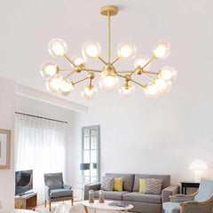 Chandelier Nordic Glass Globe Molecular Gold Living Room