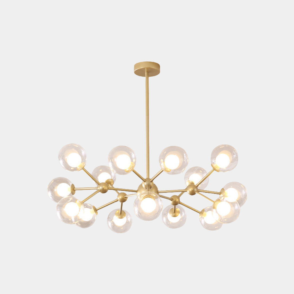 Chandelier Nordic Glass Globe Molecular Gold