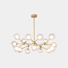 Chandelier Nordic Glass Globe Molecular Gold