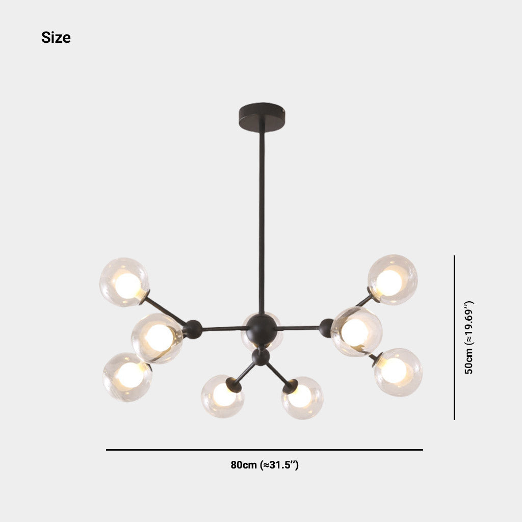 Chandelier Nordic Glass Globe Molecular Size