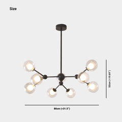 Chandelier Nordic Glass Globe Molecular Size