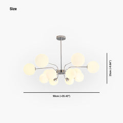 Chandelier Nordic Sputnik Glass Globe Chrome Size