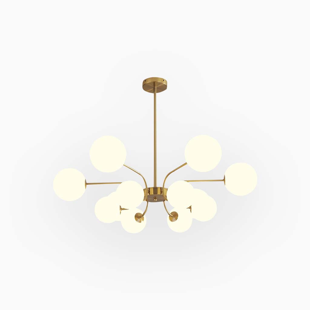 Chandelier Nordic Sputnik Glass Globe Gold
