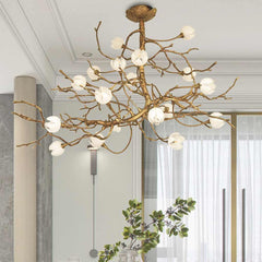 Chandelier Retro Grand Brass Branch Flower Bud Corner
