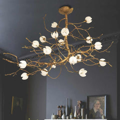 Chandelier Retro Grand Brass Branch Flower Bud Entryway