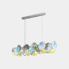 Csillár romantikus Murano üvegtárcsa, rózsaszín / zöld