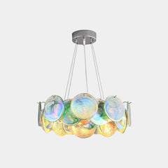 Csillár romantikus Murano üvegtárcsa, rózsaszín / zöld