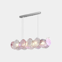 Csillár romantikus Murano üvegtárcsa, rózsaszín / zöld