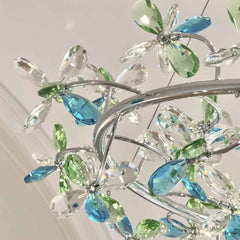 Chandelier Round Branch Colored Crystal Garland LED