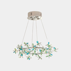 Chandelier Round Branch Colored Crystal Garland LED