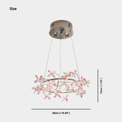 Chandelier Round Branch Colored Crystal Garland LED