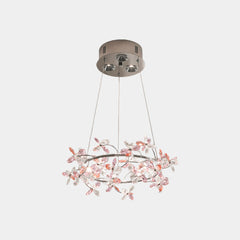 Chandelier Round Branch Colored Crystal Garland LED