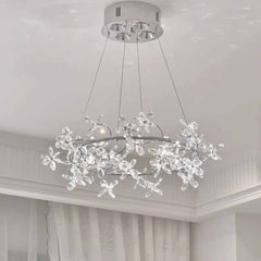 Chandelier Round Branch Colored Crystal Garland LED