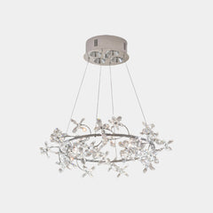 Chandelier Round Branch Colored Crystal Garland LED