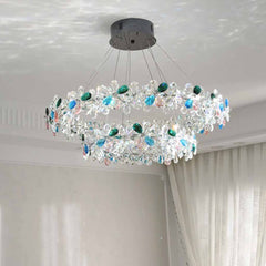 Chandelier French Round / S-Shape Colored Crystal