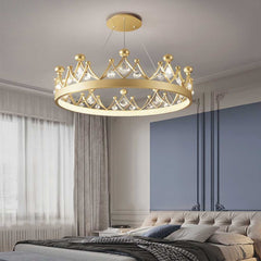 Chandelier Round Crystal Crown Bedroom