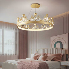 Chandelier Round Crystal Crown Children Bedroom