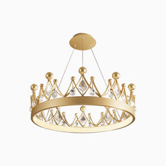 Chandelier Round Crystal Crown Leaf