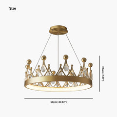 Chandelier Round Crystal Crown Size