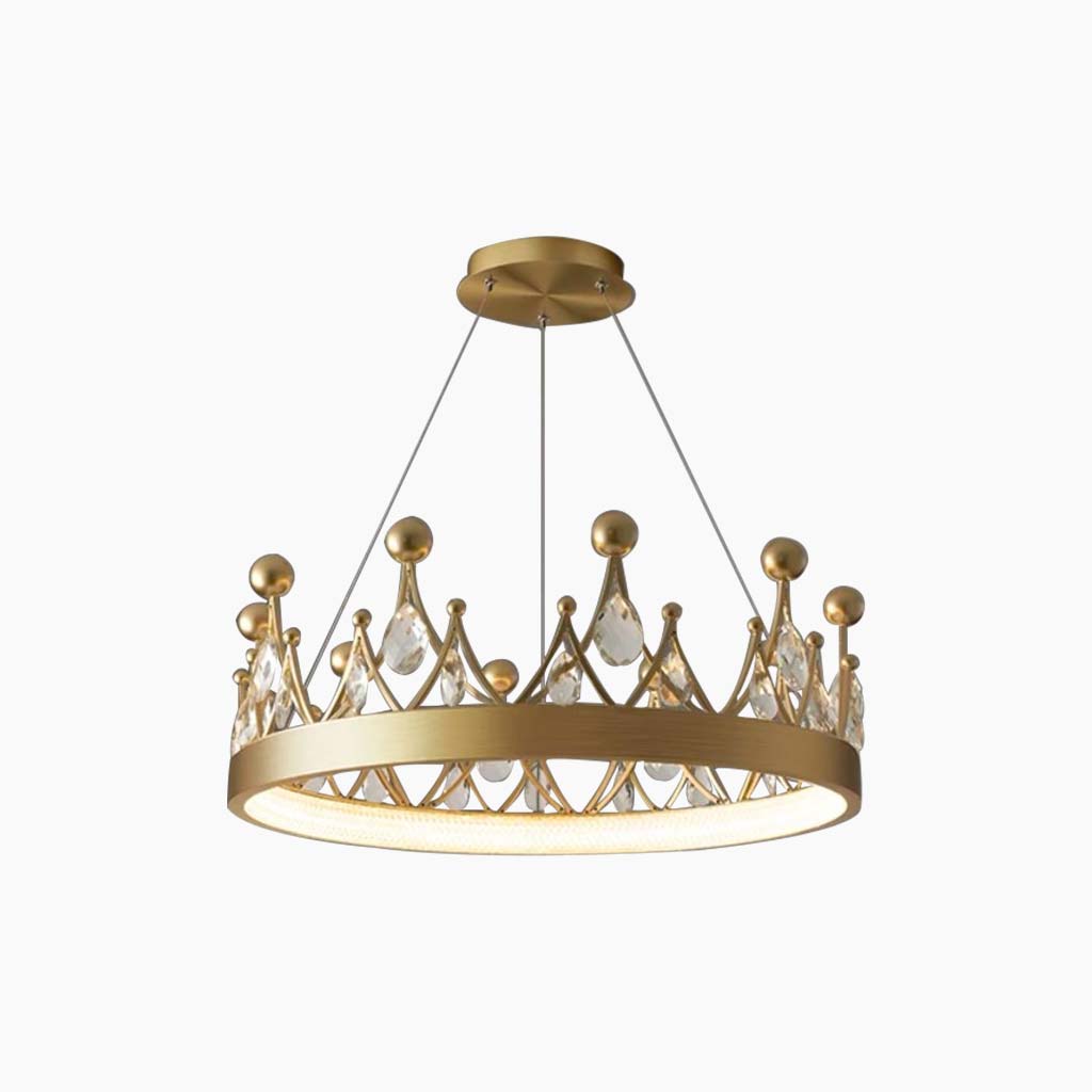 Chandelier Round Crystal Crown Water Drop