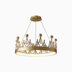 Chandelier Round Crystal Crown Water Drop