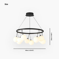 Chandelier Round Glass Ball Cherry Size