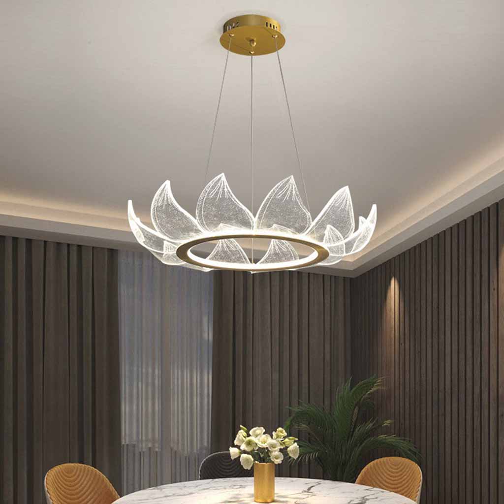 Ljuskrona Rund Lotusblomma Kronblad LED Dimbar