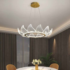 Ljuskrona Rund Lotusblomma Kronblad LED Dimbar