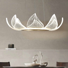 Ljuskrona Rund Lotusblomma Kronblad LED Dimbar