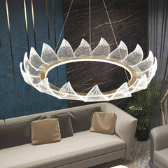 Ljuskrona Rund Lotusblomma Kronblad LED Dimbar