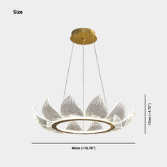 Ljuskrona Rund Lotusblomma Kronblad LED Dimbar