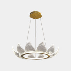 Ljuskrona Rund Lotusblomma Kronblad LED Dimbar