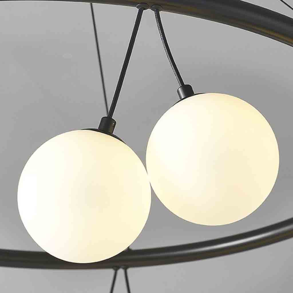 Chandelier Round White Glass Ball Cherry