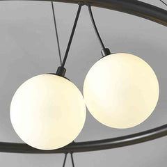 Chandelier Round White Glass Ball Cherry