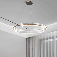 Chandelier Single Ring Circular Dimmable LED Gold Room
