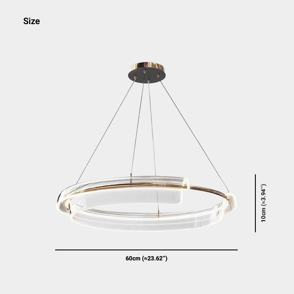 Chandelier Single Ring Circular Dimmable LED Gold Size