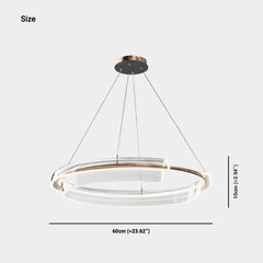 Chandelier Single Ring Circular Dimmable LED Gold Size