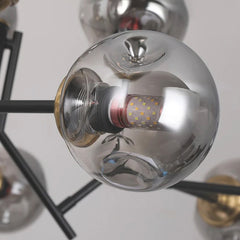 Chandelier Smokey Grey Glass Bubble