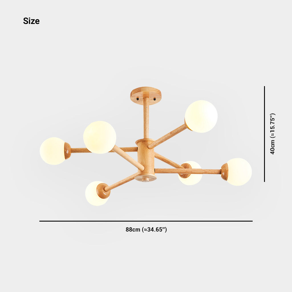 Chandelier Sphere 6 Lights Size