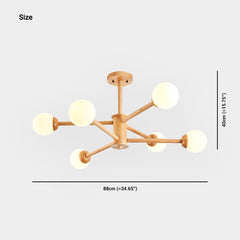 Chandelier Sphere 6 Lights Size