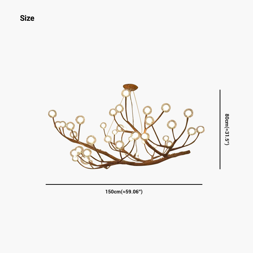 Chandelier Tree Branch 42 Lights Size