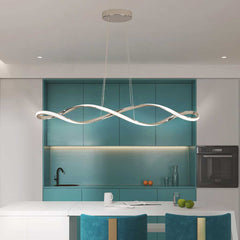 Chandelier Twisted Dimmable Chrome Dining Room