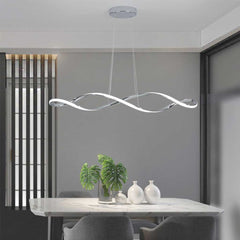 Chandelier Twisted Dimmable Chrome Dining Table