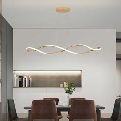 Chandelier Twisted Dimmable Gold Dining Table