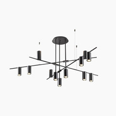 Chandelier Unique Iron Uplight Downlight Black 12 Heads
