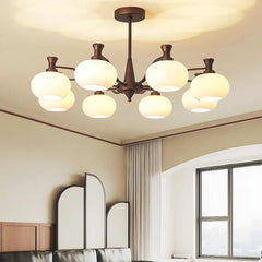 Chandelier Vintage Mid-century Bronze Glass Globe Bedroom