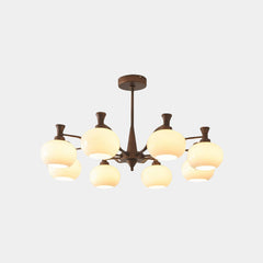 Chandelier Vintage Mid-century Bronze Glass