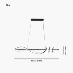 Chandelier Wavy Dimmable Black Size