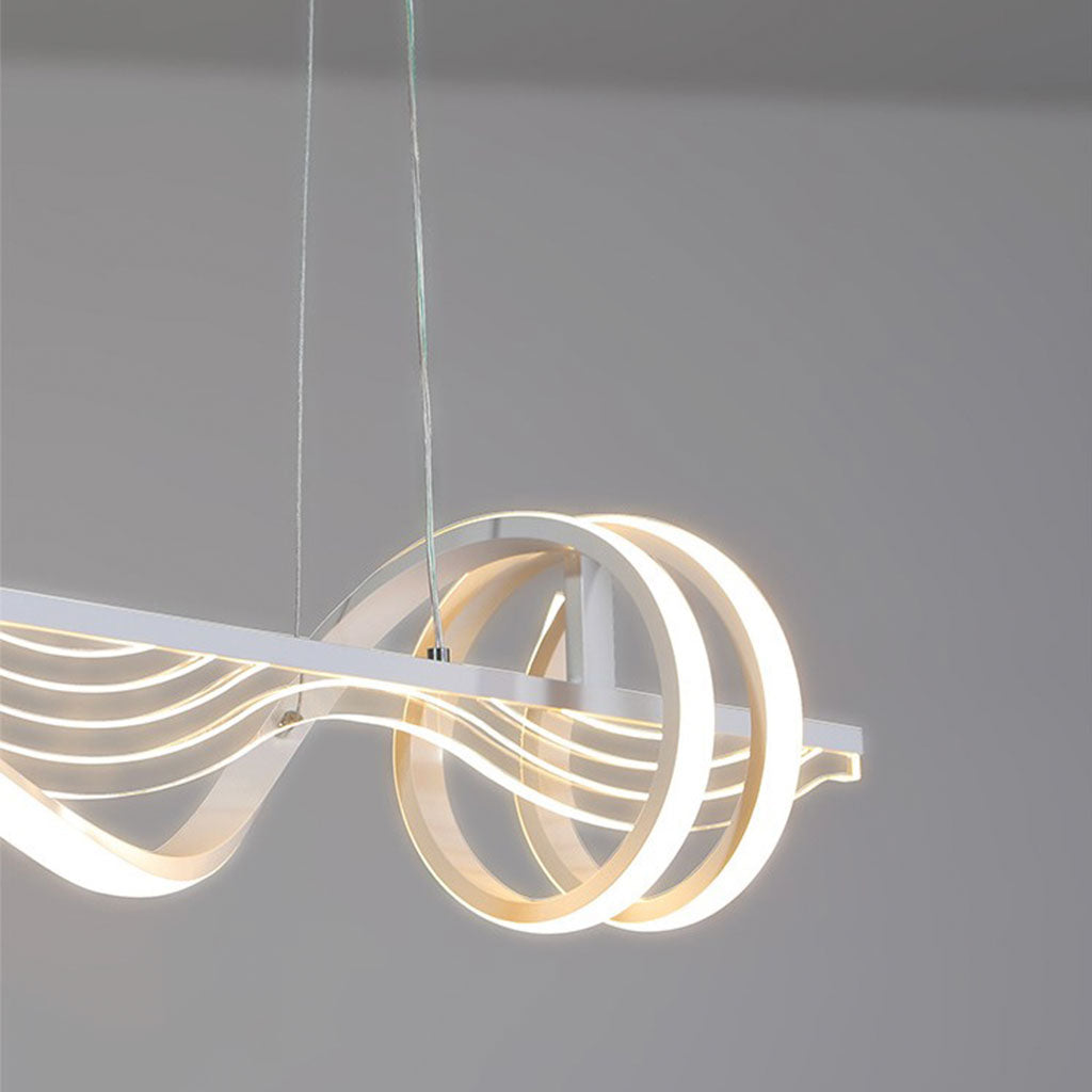 Chandelier Wavy Dimmable White Detail