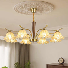Chandelier Yellow Glass Flower Lily of the Valley Corner